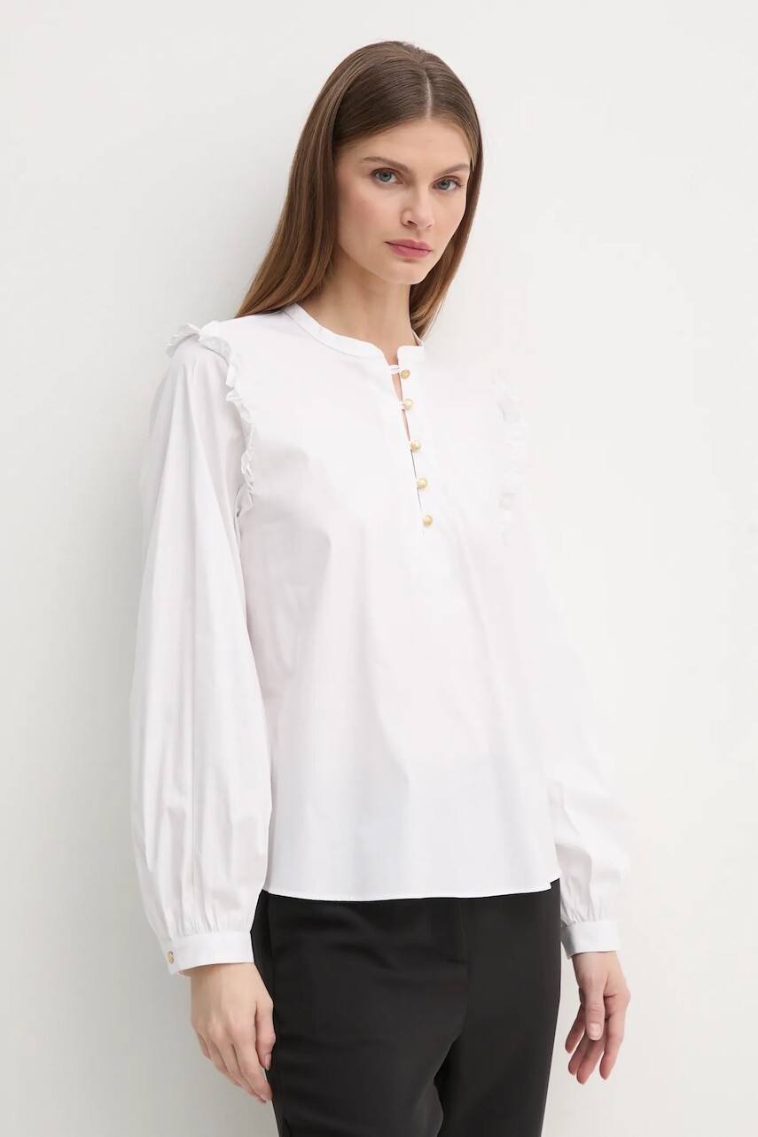 Košeľa Tommy Hilfiger dámska, biela farba, voľný strih, WW0WW43564