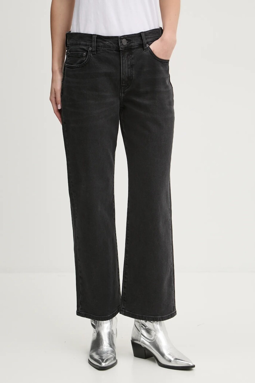 Rifle PURPLE BRAND SLIM CROP dámske, čierna farba, D1001-CRBL224
