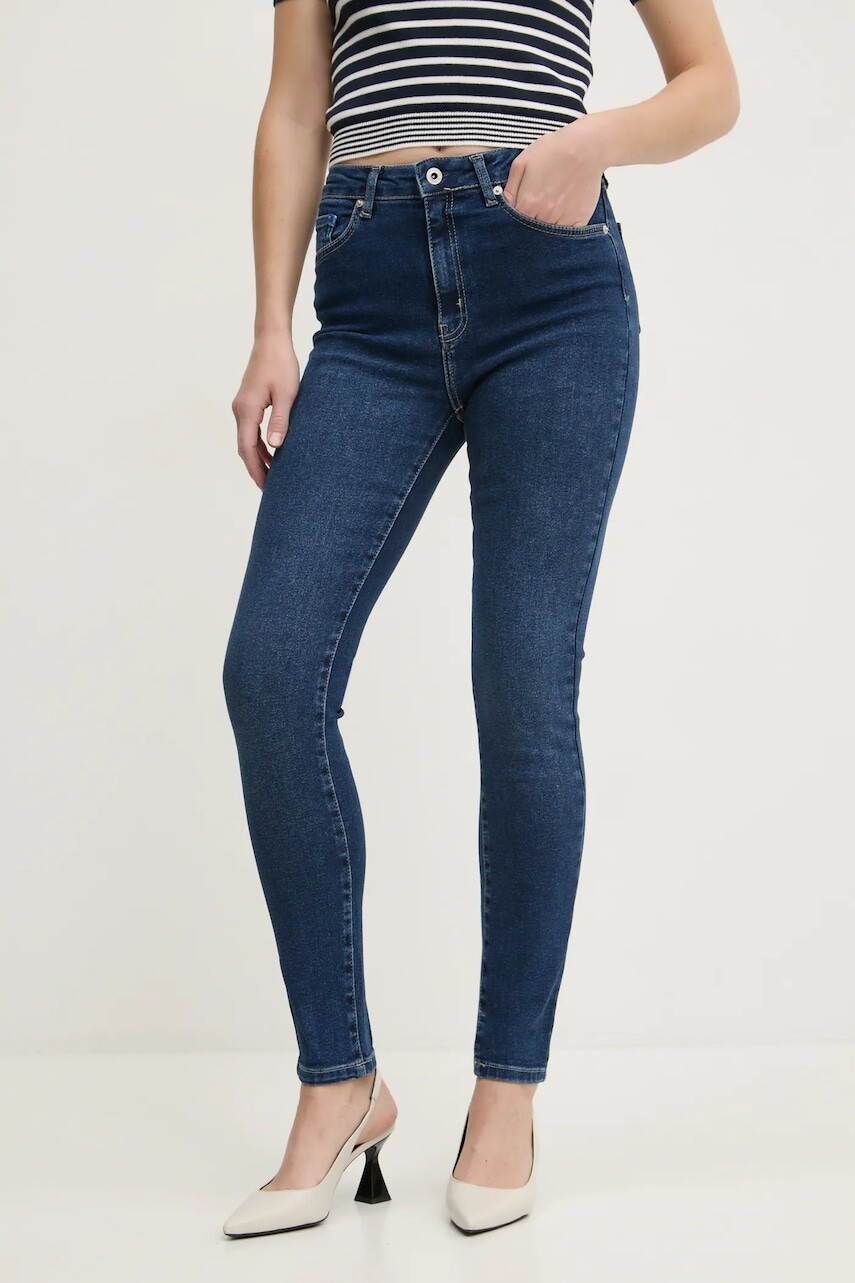 Rifle Karl Lagerfeld Jeans dámske, tmavomodrá farba, A1W10009