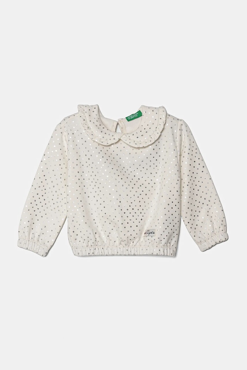 Detská mikina United Colors of Benetton biela farba, vzorovaná, 3S73G10GF