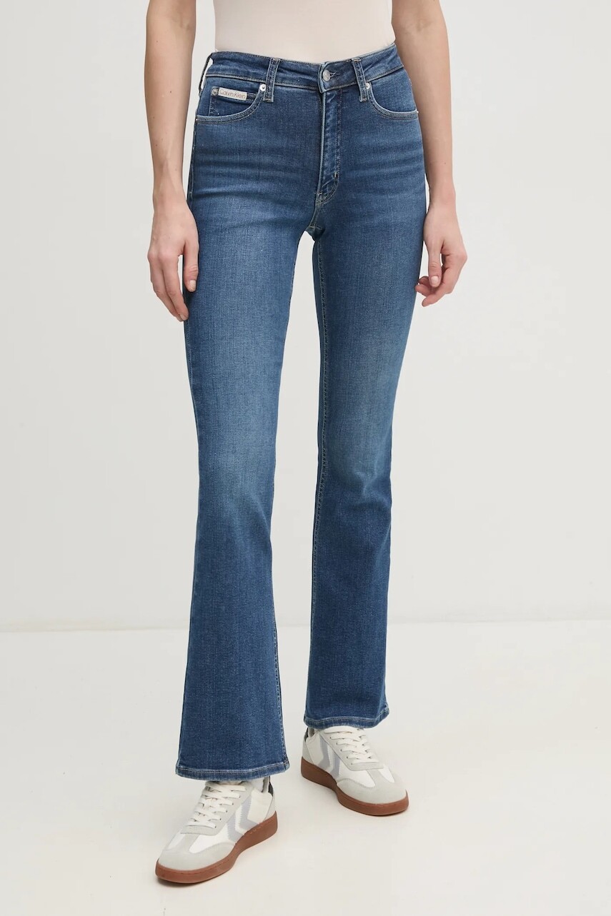 Rifle Calvin Klein Jeans dámske, stredne vysoký pás, J20J224483