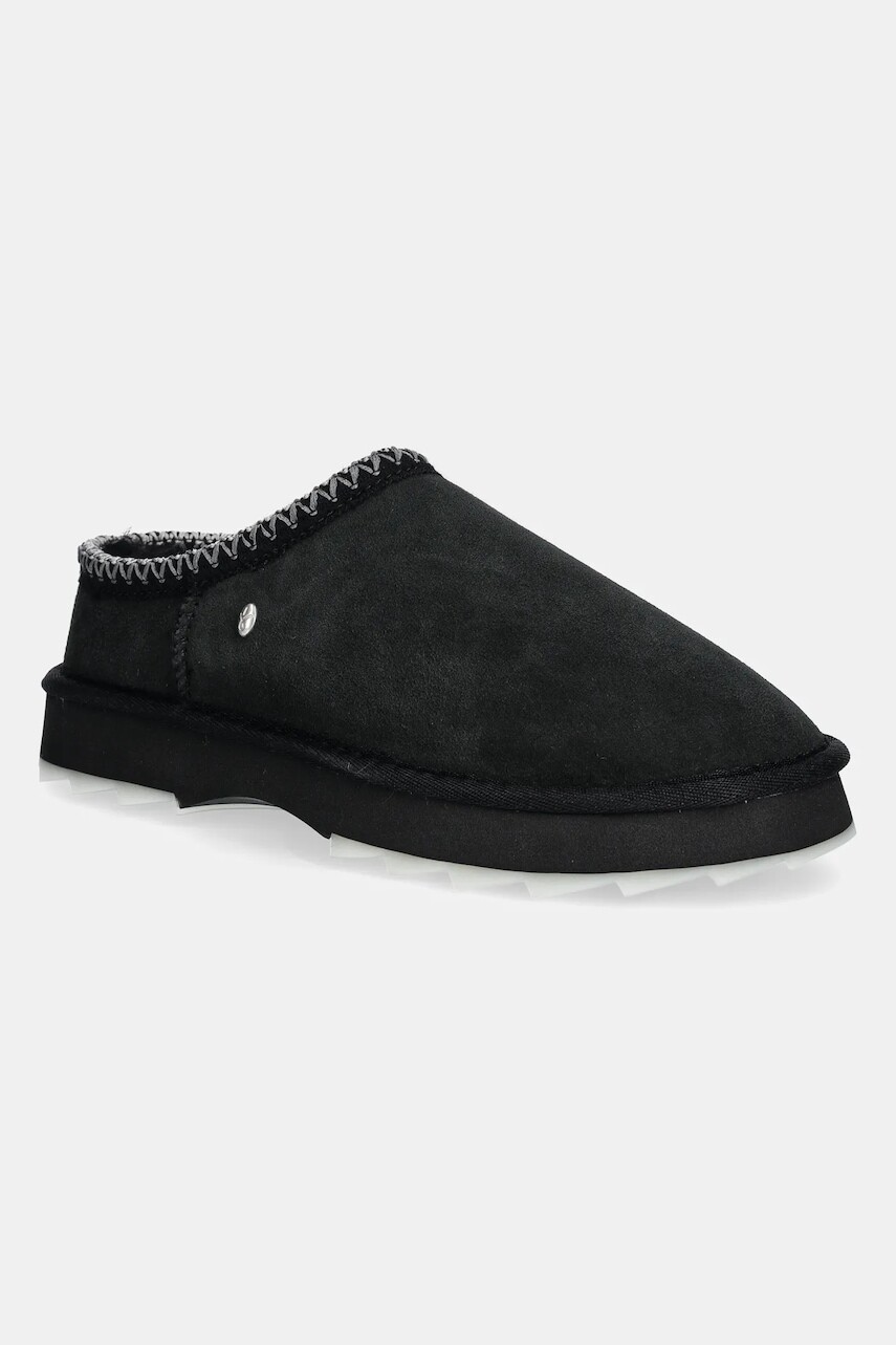 Semišové papuče Emu Australia Sharky Scuff čierna farba, W13179 Black