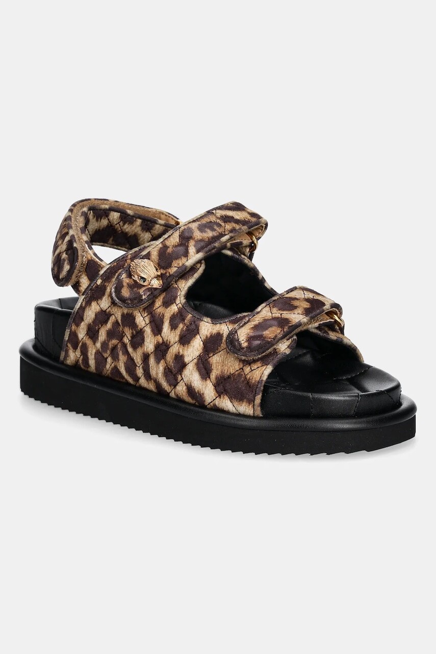 Kožené sandále Kurt Geiger London Orson dámske, béžová farba, na platforme, 3469639289