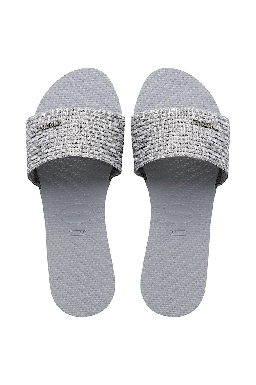 Šľapky Havaianas YOU MALTA METALLIC dámske, šedá farba, 4147312-3498