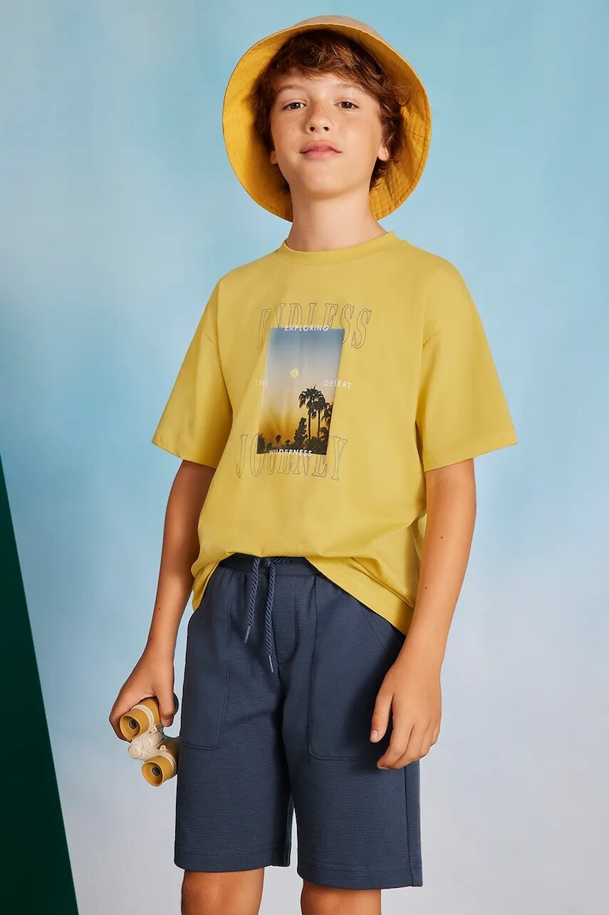 Detská bavlnená súprava Mayoral žltá farba, 6679