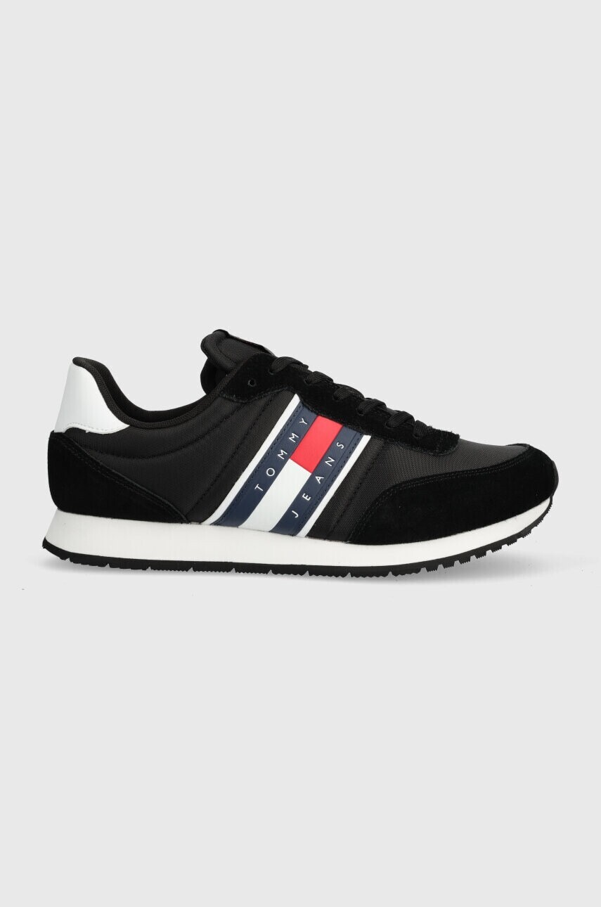 Tenisky Tommy Jeans TJM RUNNER CASUAL ESS čierna farba, EM0EM01351