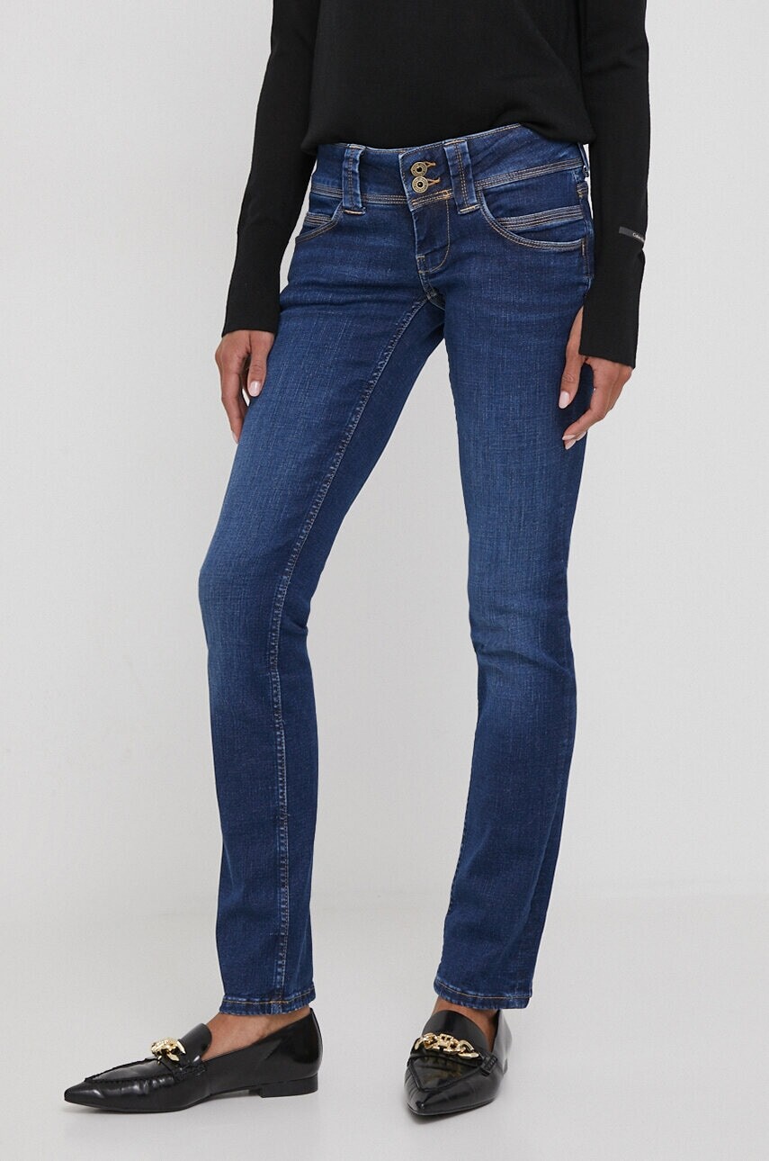 Rifle Pepe Jeans Slim SLIM JEANS LW dámske, tmavomodrá farba, PL204586XW5