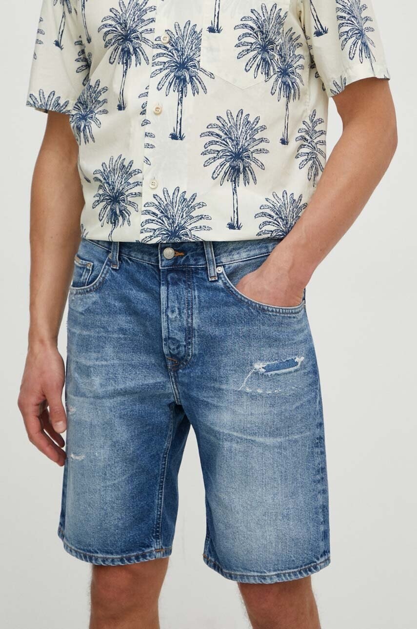 Rifľové krátke nohavice Pepe Jeans RELAXED SHORT REPAIR pánske, PM801074