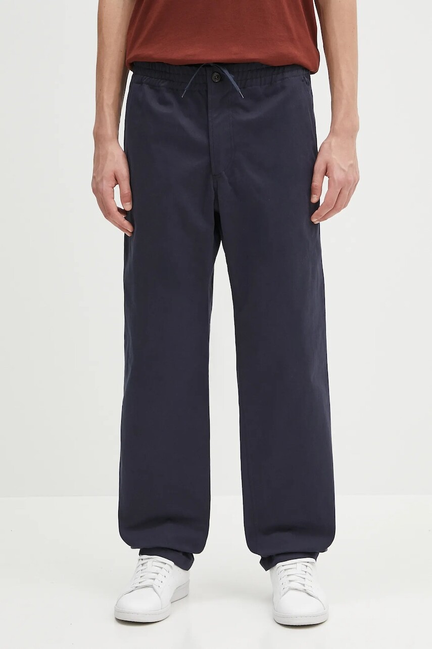 Bavlnené nohavice A.P.C. pantalon chuck tmavomodrá farba, rovné, COGEW.H08408