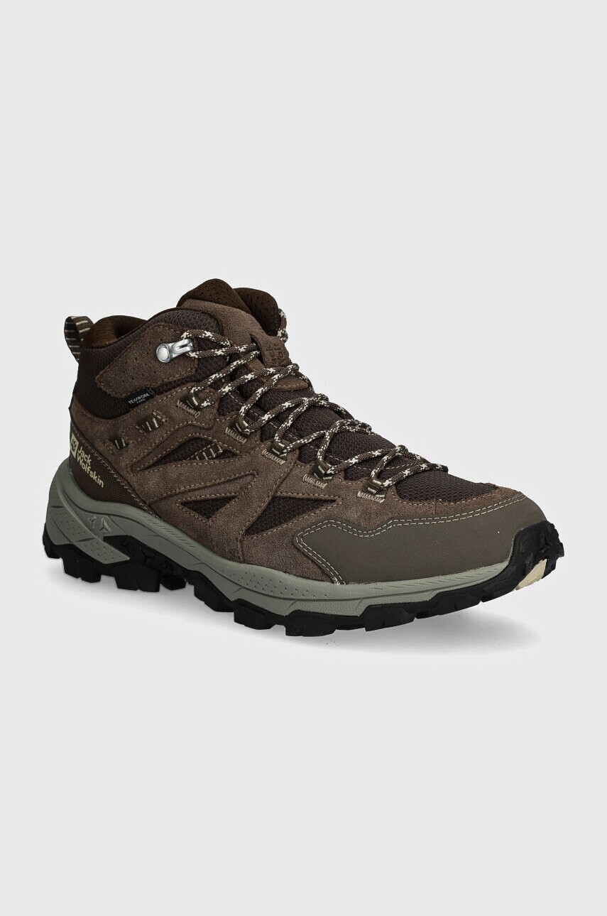 Topánky Jack Wolfskin Vojo Tour Texapore pánske, hnedá farba, A62072
