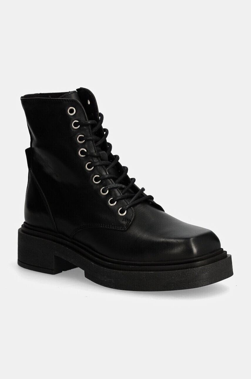 Kožené workery Steve Madden Chiney dámske, čierna farba, na platforme, jemne zateplené, SM11003204