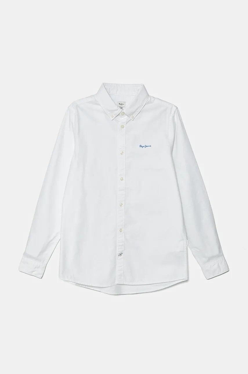 Detská bavlnená košeľa Pepe Jeans NACE biela farba, PB302646