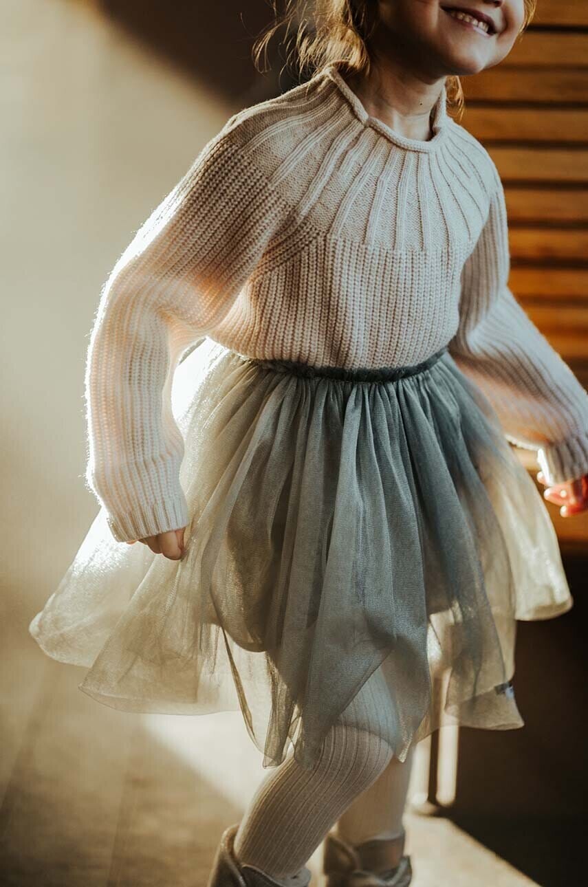 Dievčenská sukňa Donsje Pien Skirt šedá farba, mini, áčkový strih, 4035400