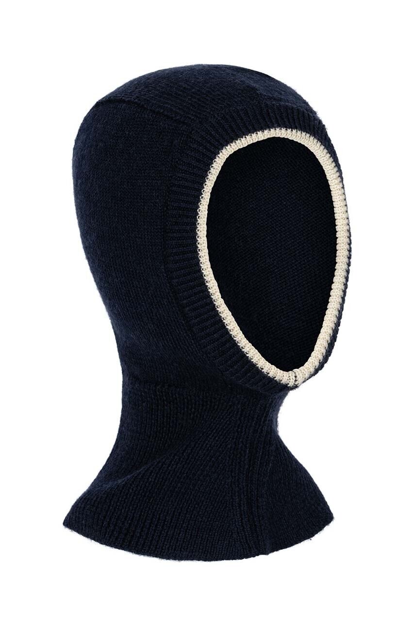Detská vlnená kukla Konges Sløjd LOULI BALACLAVA tmavomodrá farba, KS101252