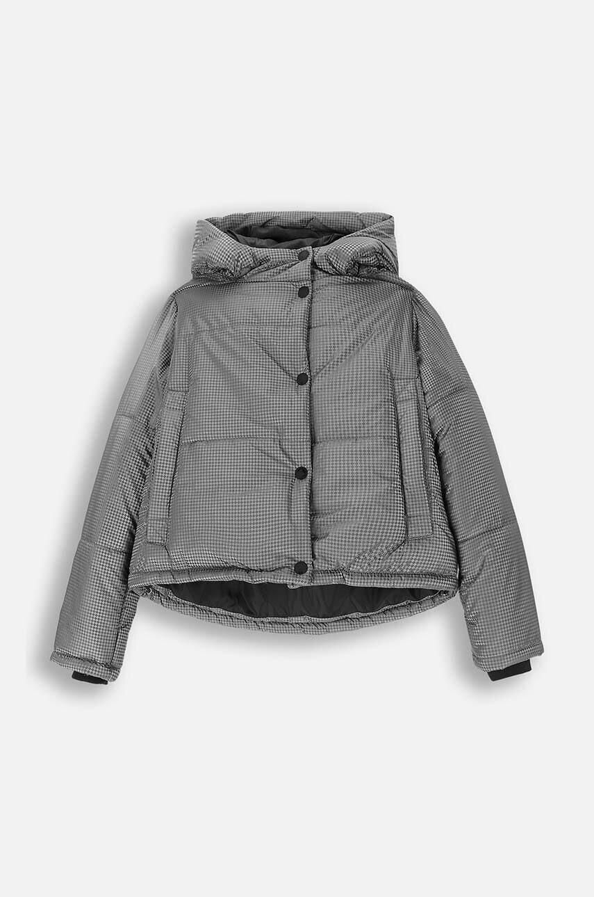 Detská bunda Coccodrillo strieborná farba, OUTERWEAR GIRL KIDS