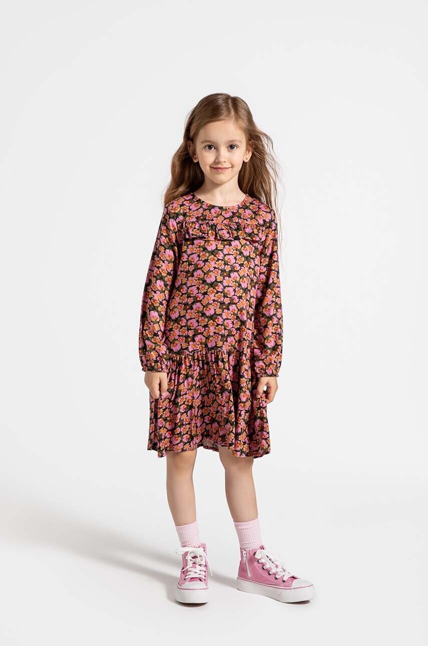 Dievčenské šaty Coccodrillo biela farba, mini, áčkový strih, MYSTIC NATURE GIRL KIDS