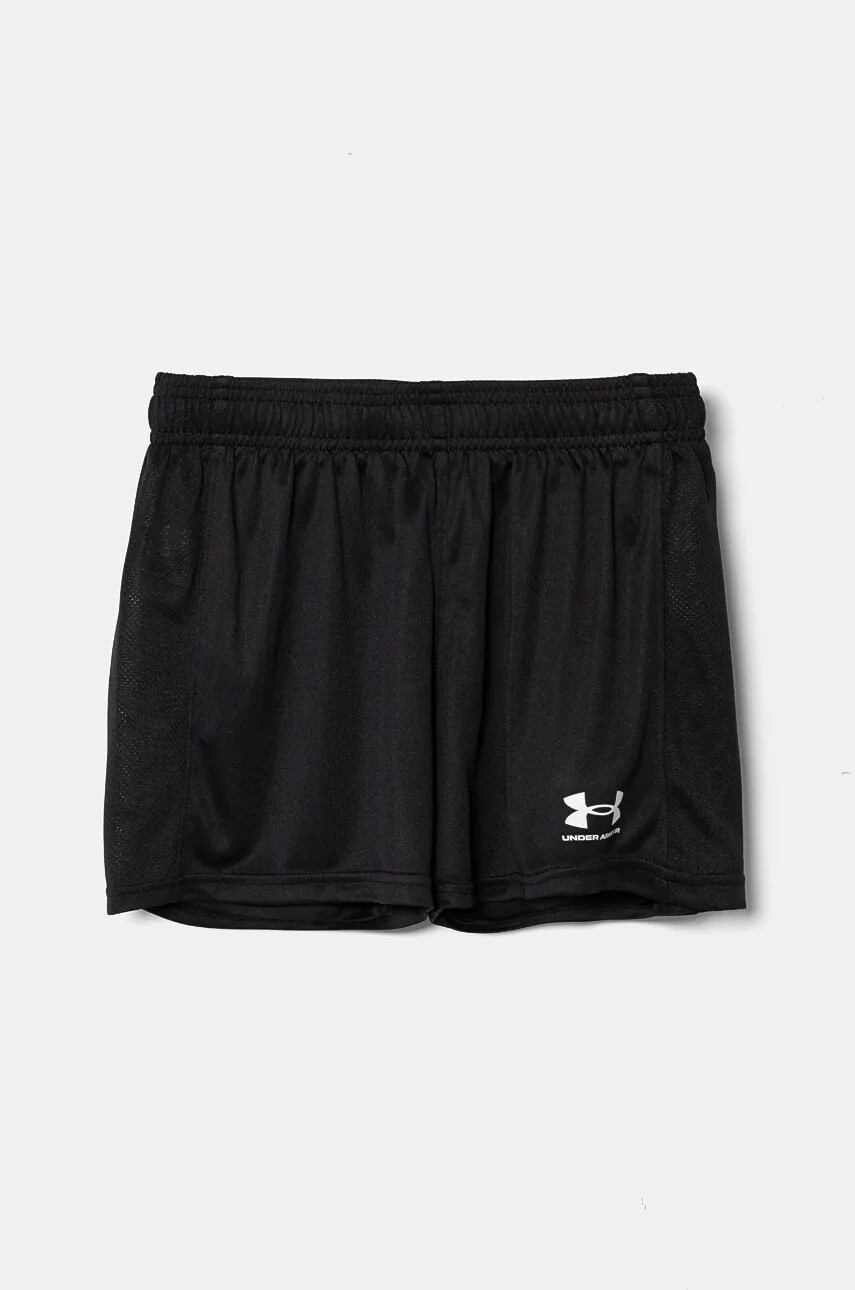 Detské krátke nohavice Under Armour G s Ch. Knit Short čierna farba, s potlačou, nastaviteľný pás 1379457