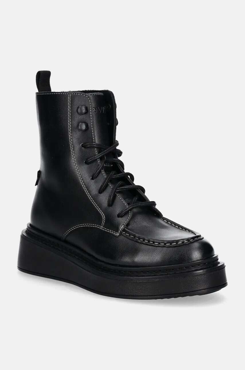 Workery Levi's LUNA dámske, čierna farba, na platforme, jemne zateplené, 000DT-0000