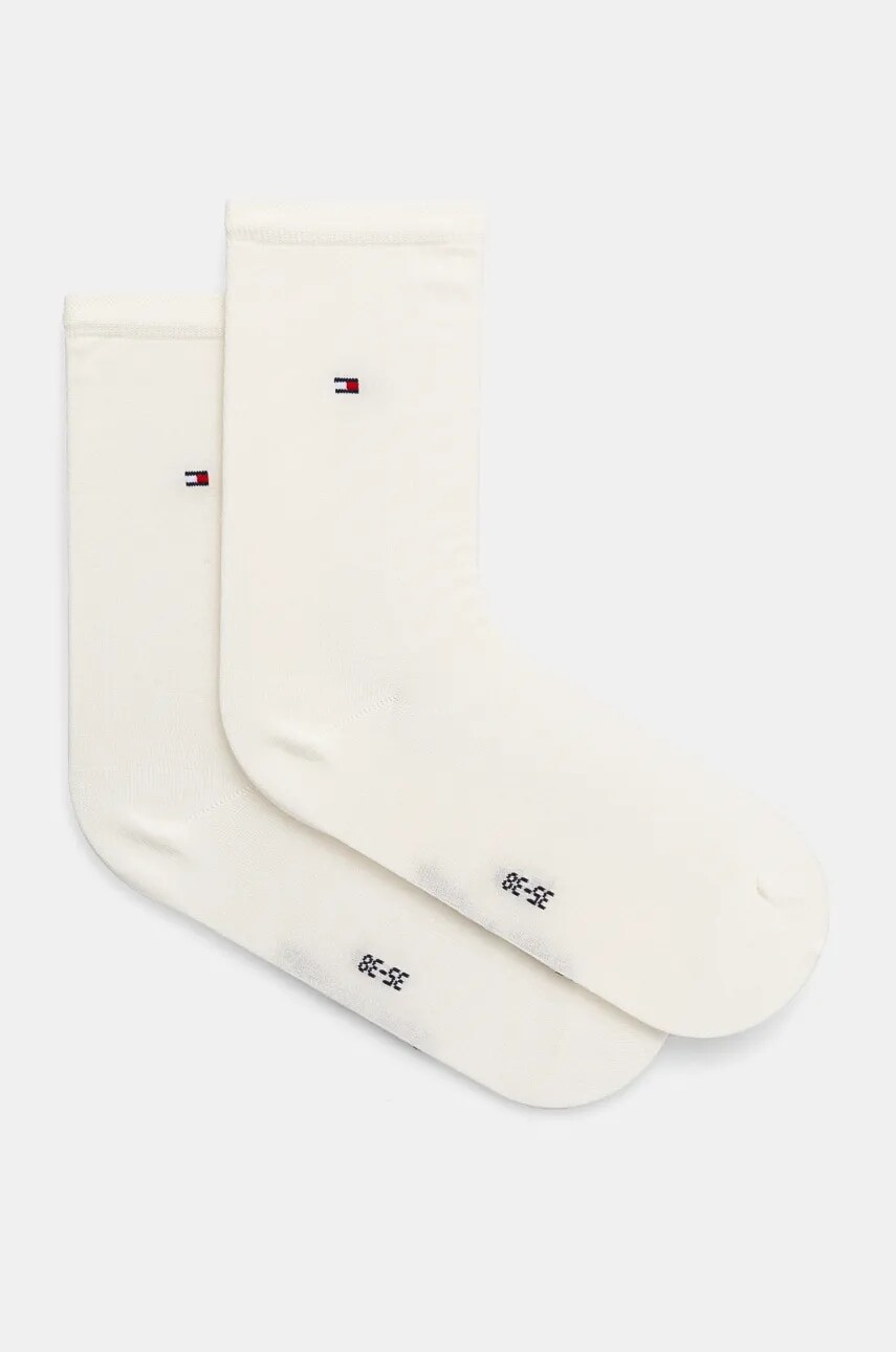 Ponožky s nádychom hodvábu Tommy Hilfiger béžová farba, 701228796