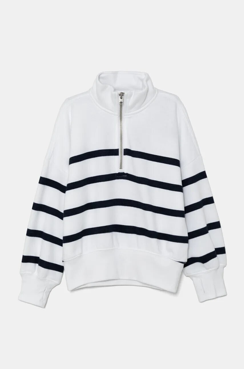 Detská mikina Abercrombie & Fitch biela farba, vzorovaná, KI252-4062