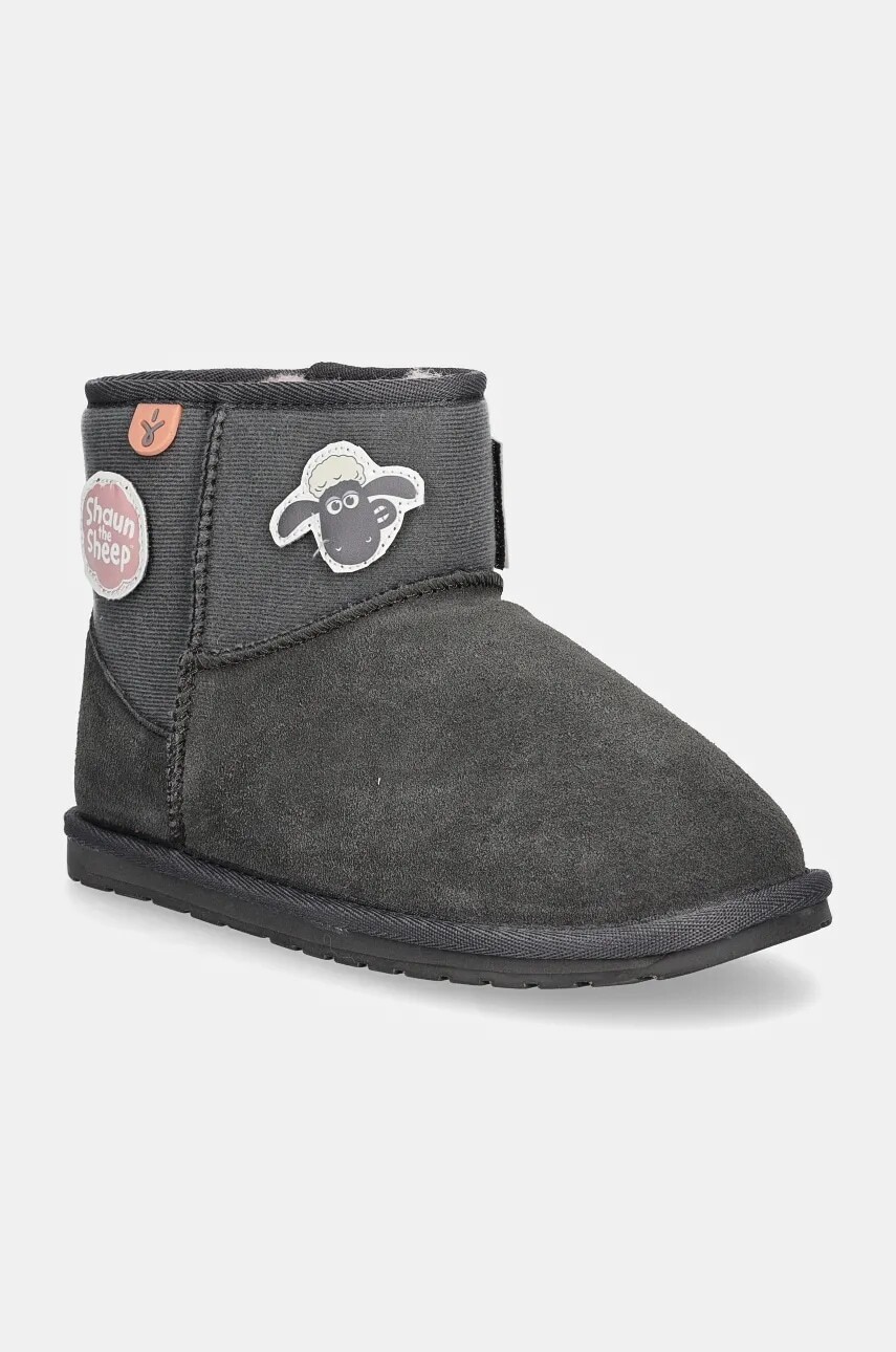 Detské semišové snehule Emu Australia Shaun The Sheep Play šedá farba, K13152