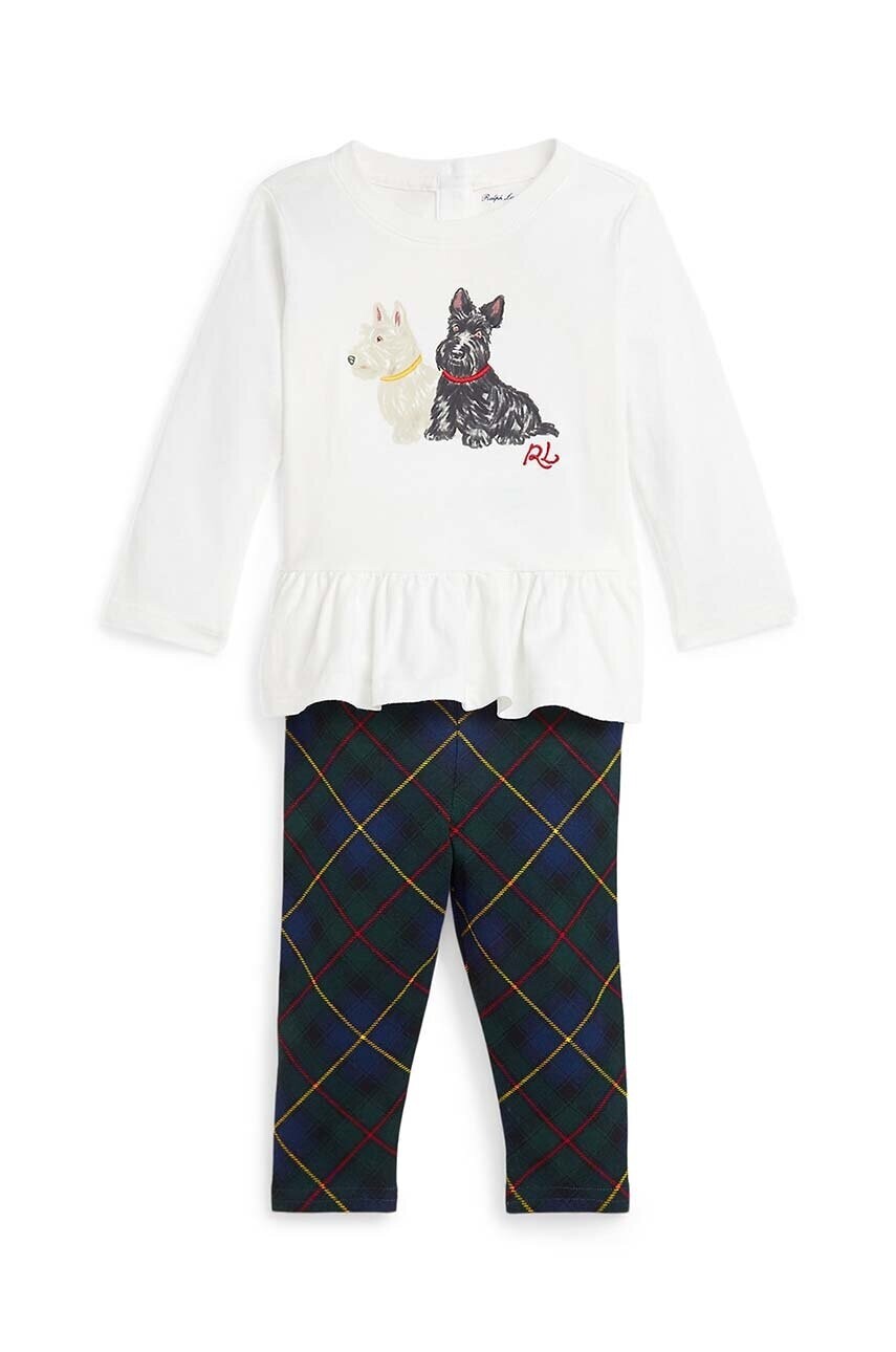 Detská súprava - blúzka a nohavice Polo Ralph Lauren biela farba, 310952377001