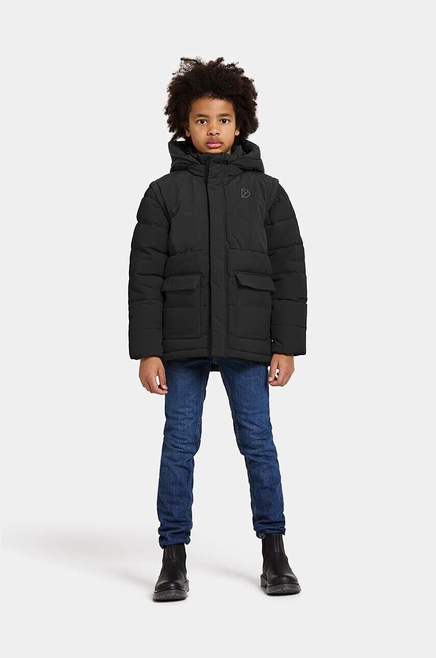 Detská bunda Didriksons GRANITE KIDS JKT čierna farba, 505390