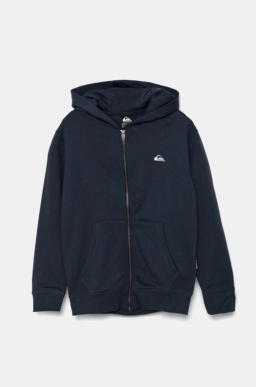 Detská mikina Quiksilver BASIC HOOD ZIP tmavomodrá farba, s kapucňou, jednofarebná, EQBFT03890
