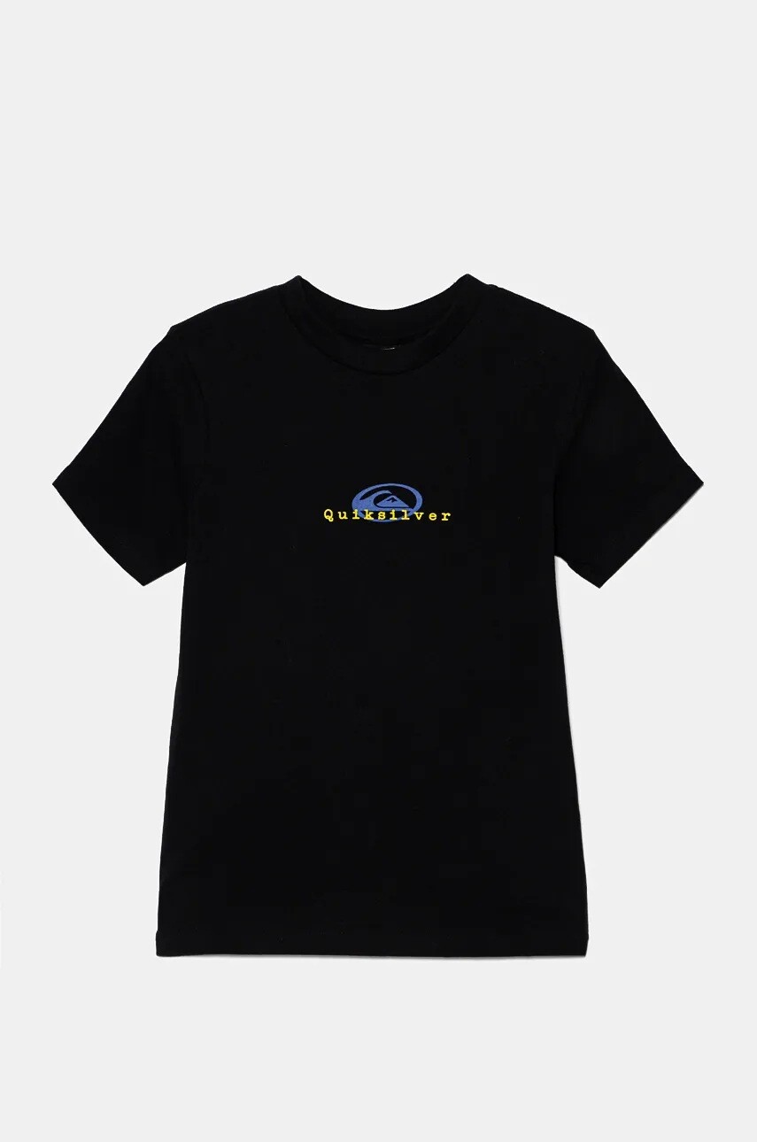 Detské bavlnené tričko Quiksilver THERMAL LOGO BMY čierna farba, s potlačou, AQBZT04452