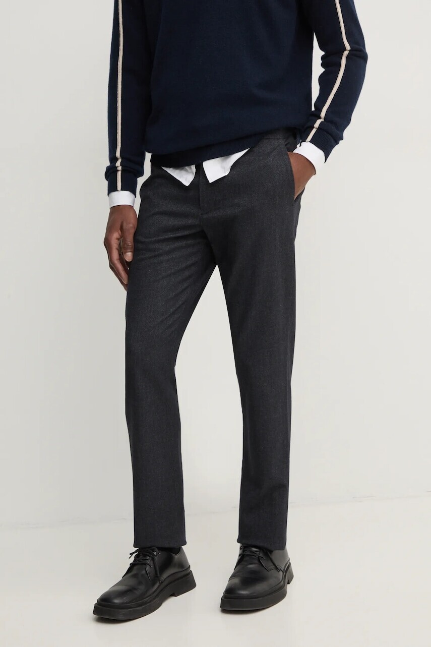Nohavice PS Paul Smith pánske, čierna farba, priliehavé, M2R.922P.N22214