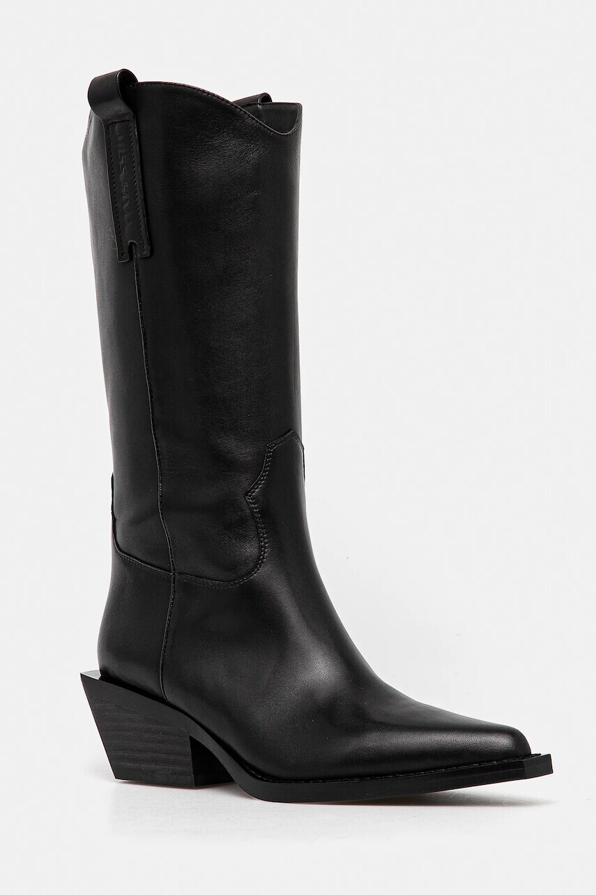 Kožené čižmy Miss Sixty dámske, čierna farba, na podpätku, 6L3QJ8970000