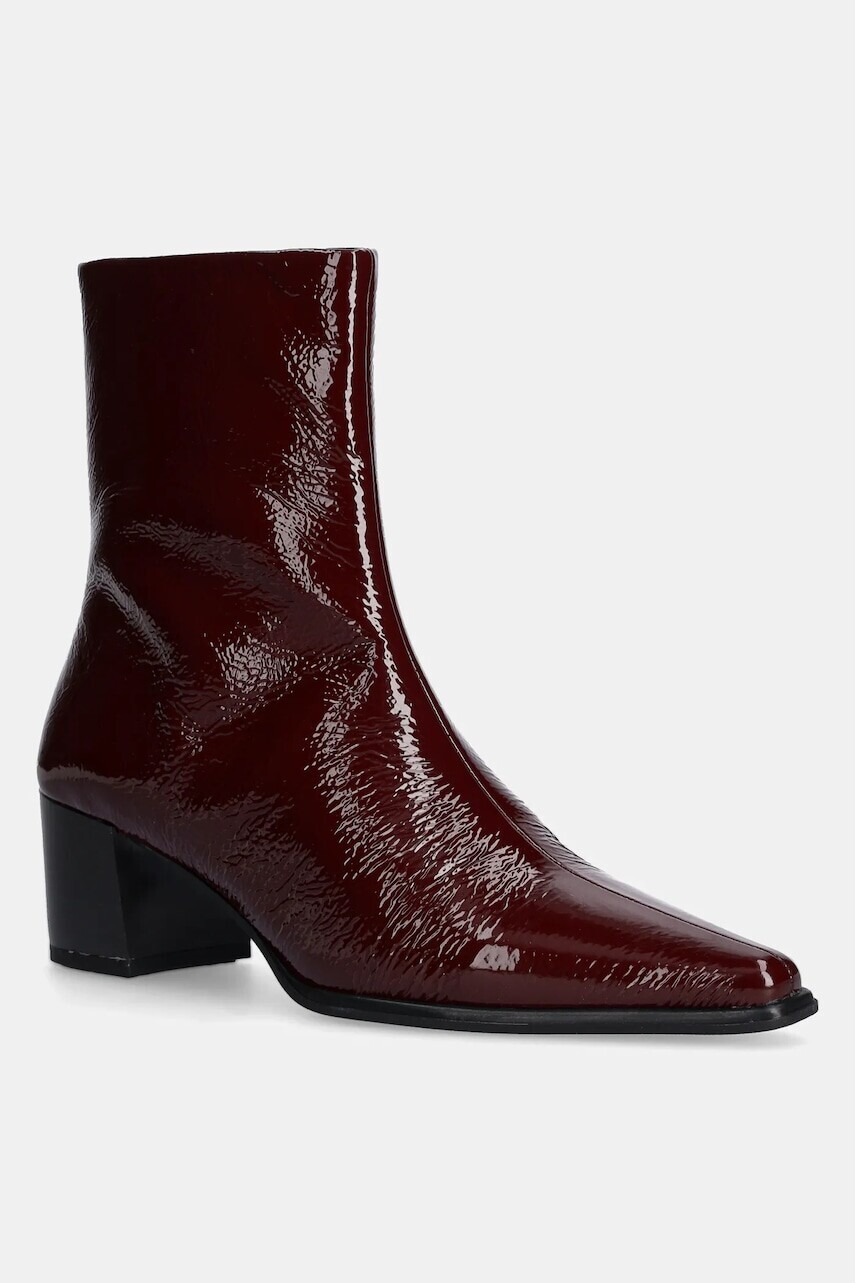 Kožené členkové topánky Vagabond Shoemakers GISELLE dámske, bordová farba, na podpätku, 5854-060-38