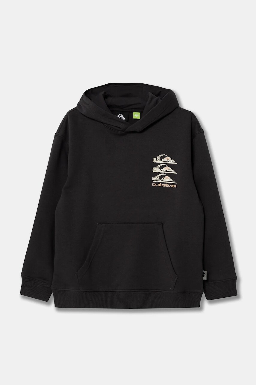 Detská mikina Quiksilver SCREEN HOODIE šedá farba, s kapucňou, s potlačou, EQBFT03896