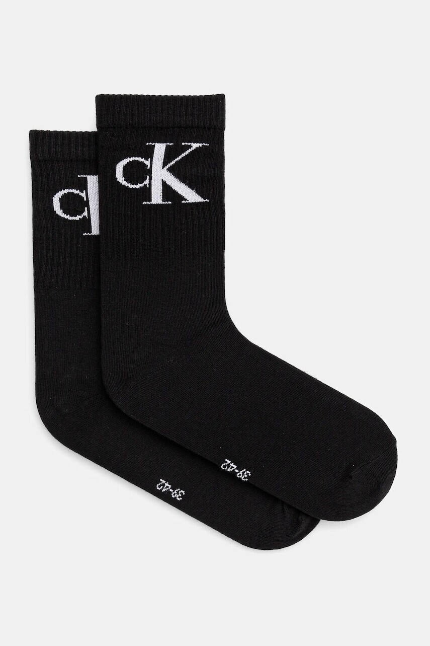 Ponožky Calvin Klein Jeans 2-pak dámske, čierna farba, 701228811