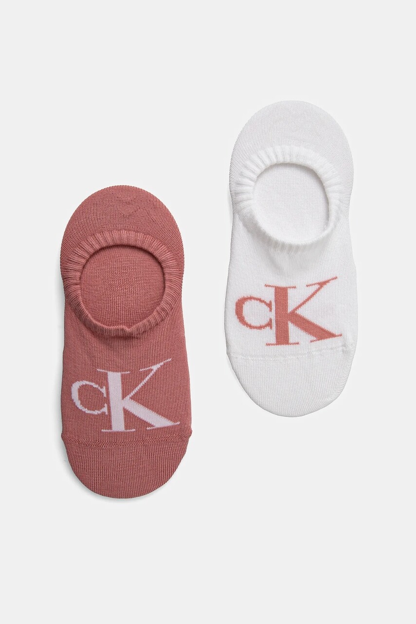 Ponožky Calvin Klein Jeans 2-pak dámske, ružová farba, 701228817