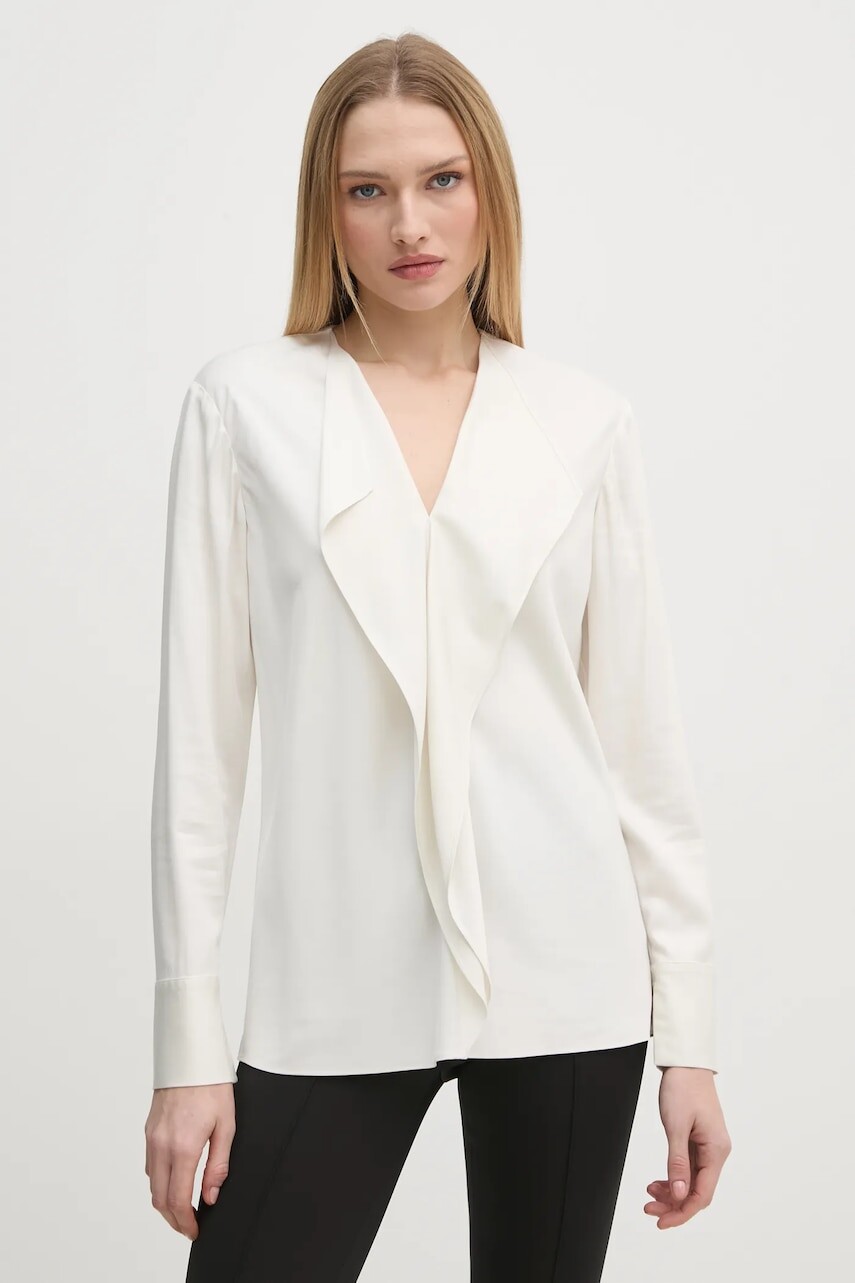 Blúzka Calvin Klein dámska, béžová farba, jednofarebná, K20K208067