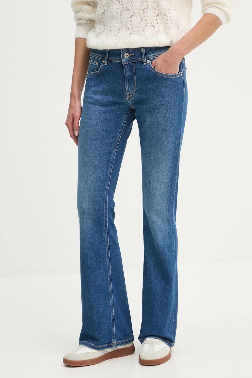 Rifle Pepe Jeans FLARE LW PIMLICO dámske, vysoký pás, PL204736IA0