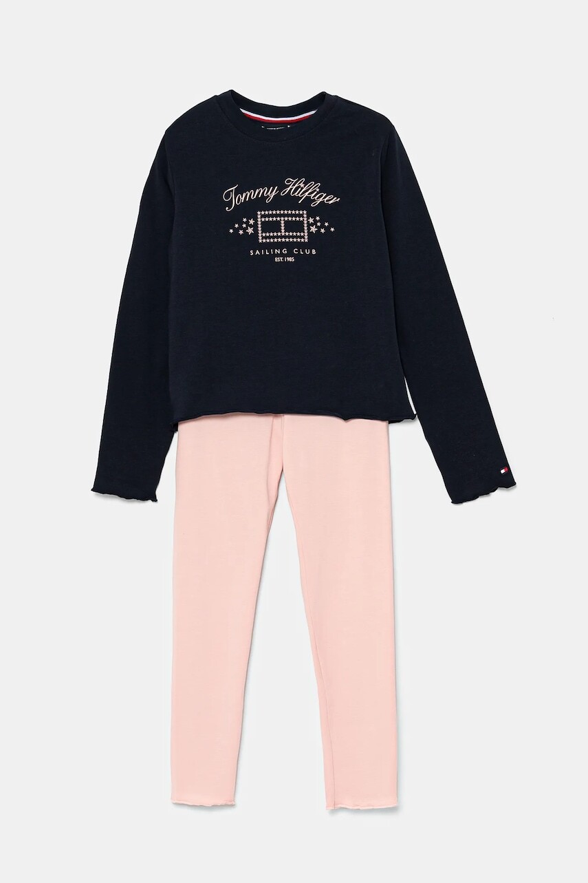 Pyžamo Tommy Hilfiger ružová farba, s potlačou, UG0UG00763