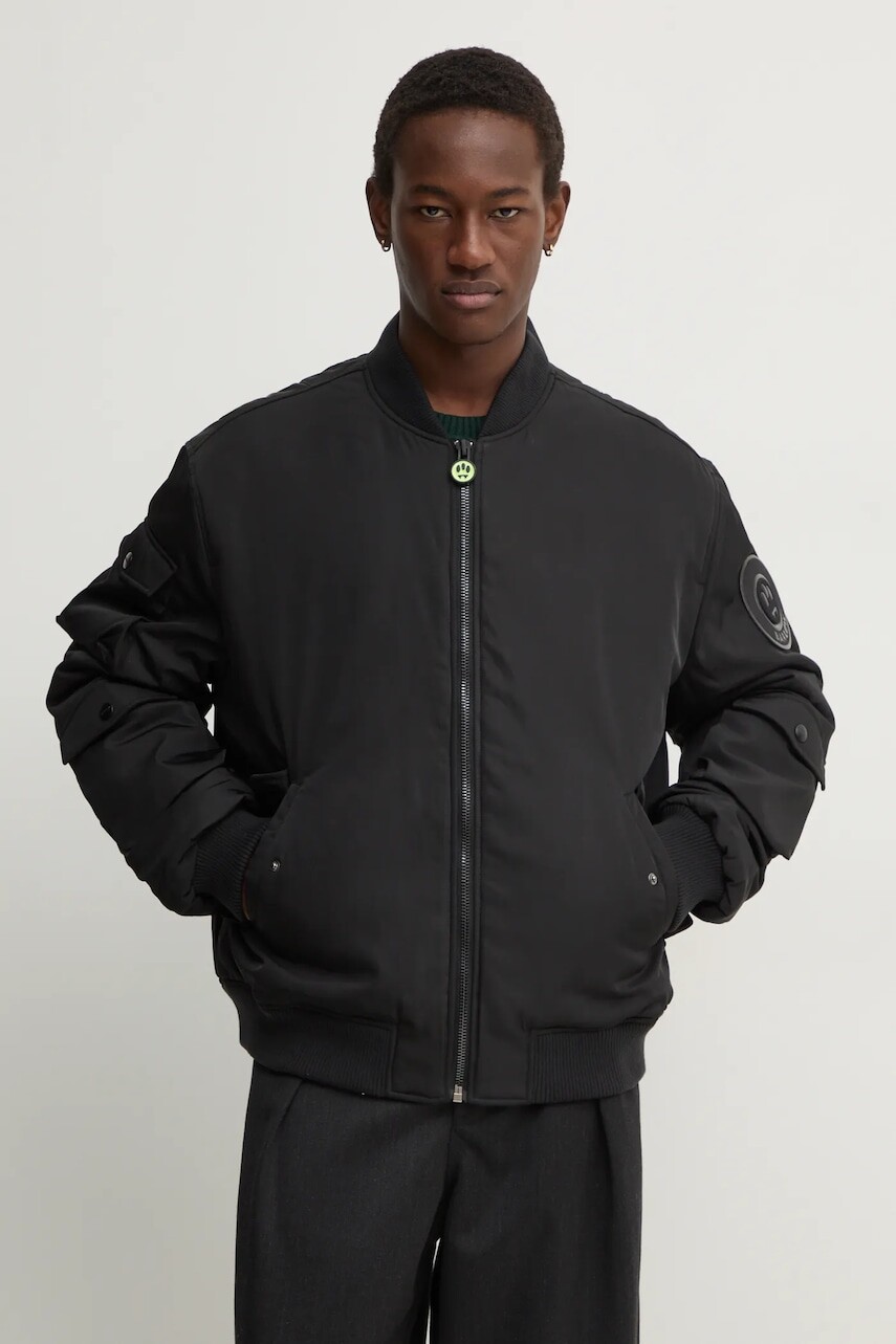 Bunda Barrow pánska, čierna farba, zimná, F4BWUAJK003