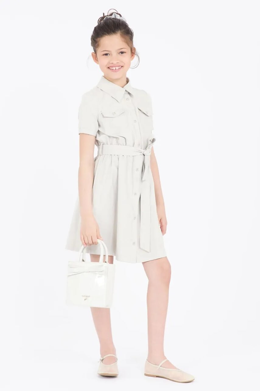 Dievčenské šaty Guess béžová farba, mini, áčkový strih, J5RK17 WH2K0