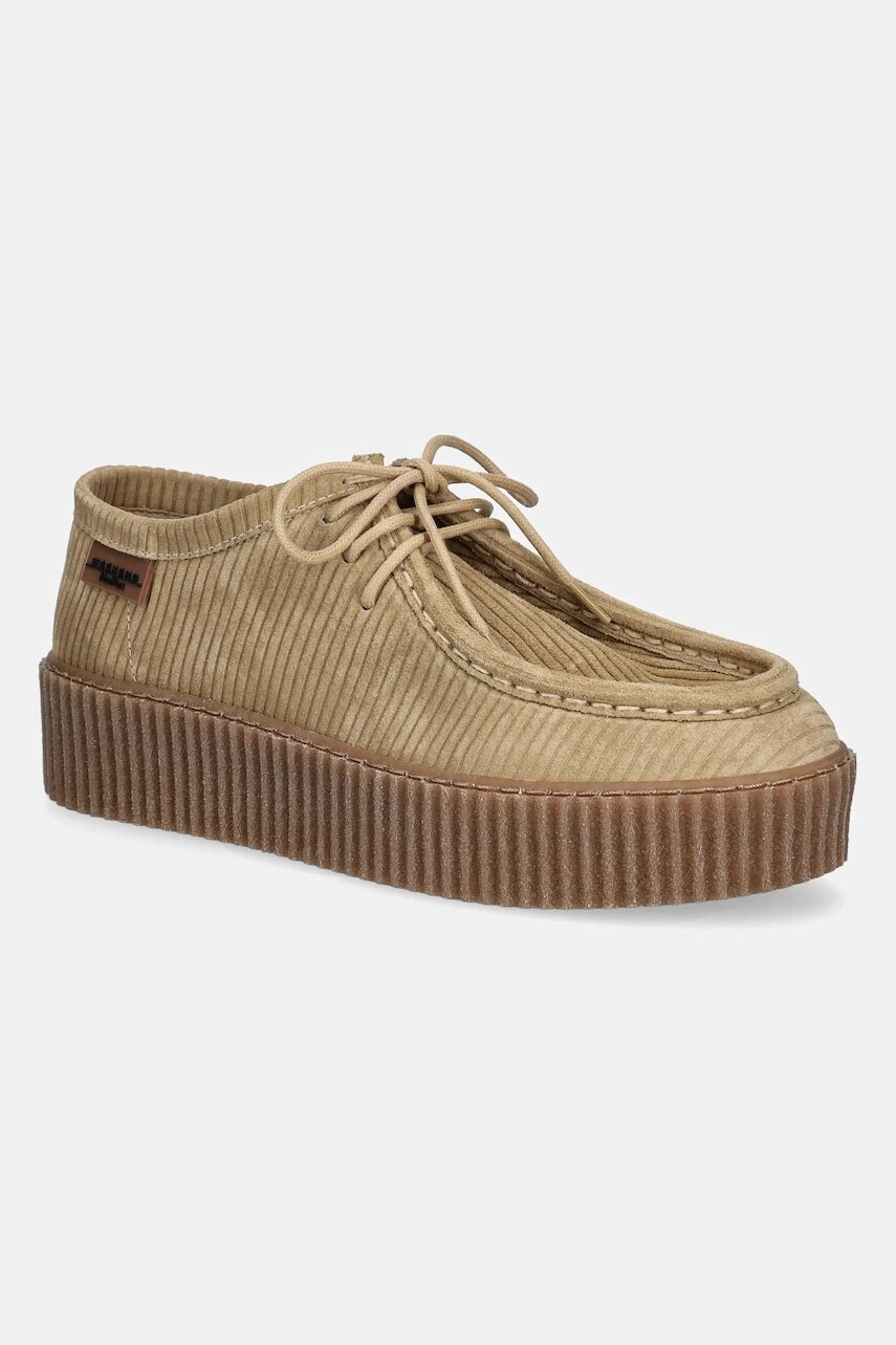 Semišové poltopánky Weekend Max Mara KAPOK dámske, béžová farba, na platforme, 2515521114600