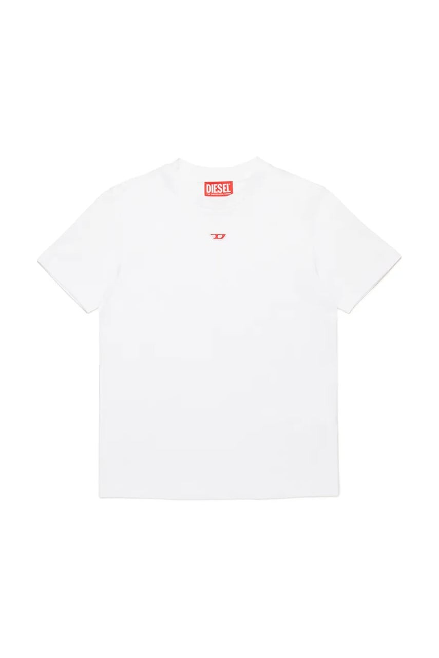 Detské bavlnené tričko Diesel TDIEGORD T-SHIRT biela farba, jednofarebný, J02237