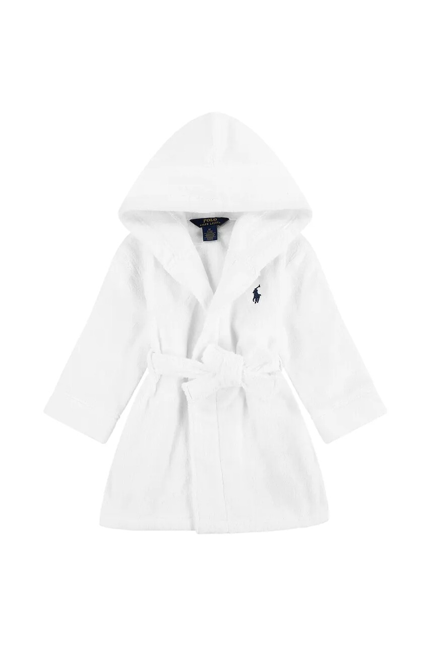 Detský bavlnený župan Polo Ralph Lauren biela farba, 7P0188