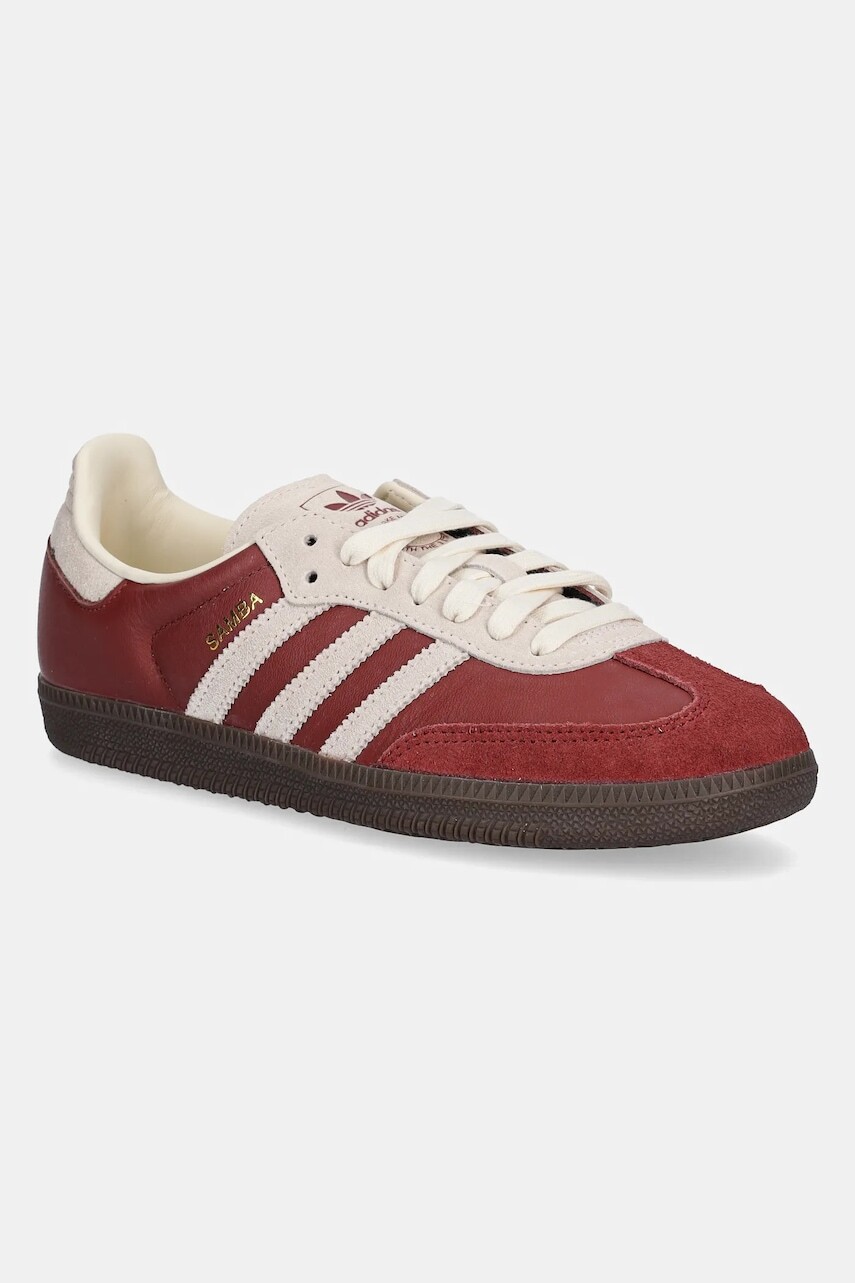 Kožené tenisky adidas Originals Samba OG bordová farba, JI3216