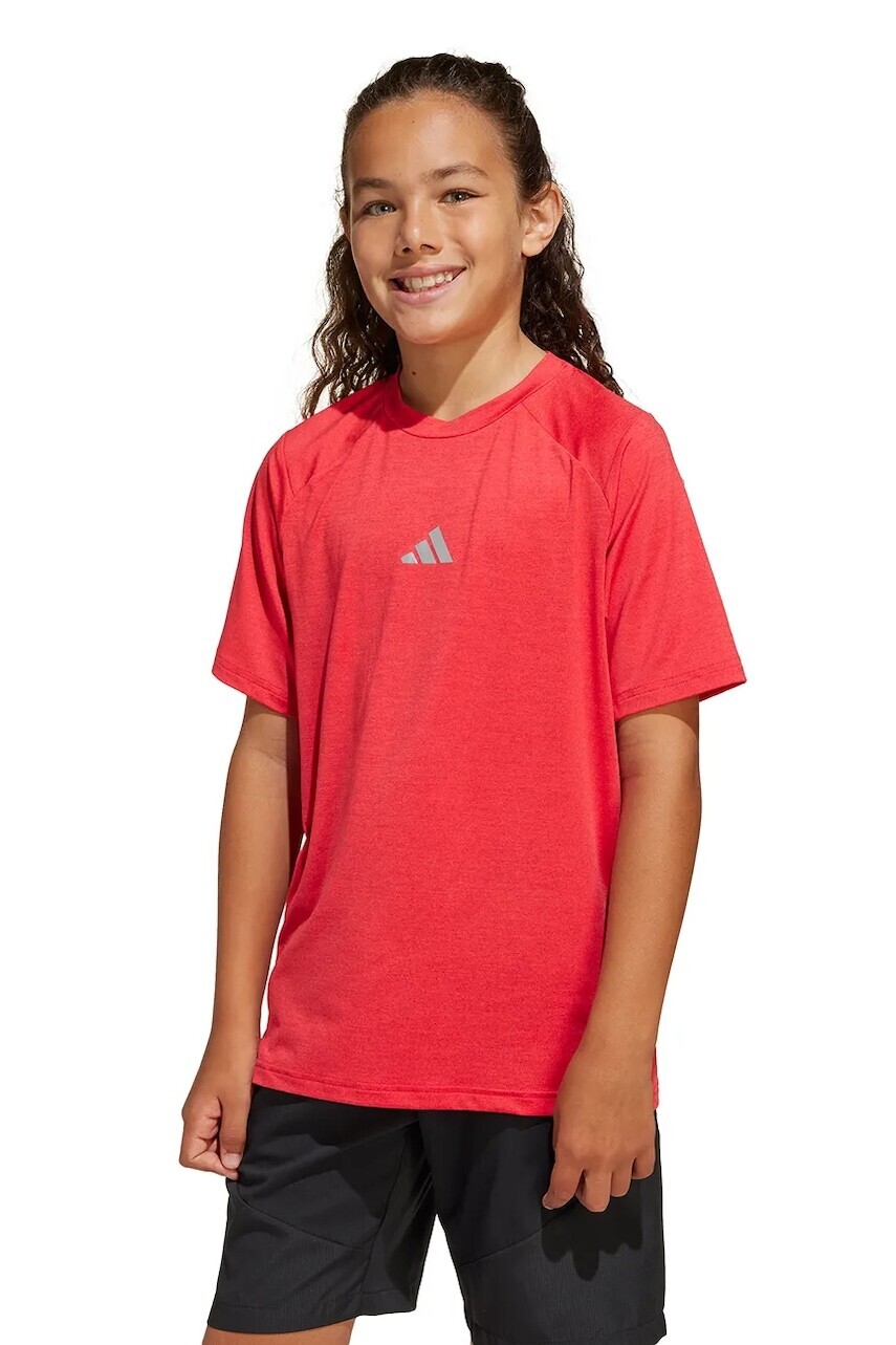 Detské tričko adidas červená farba, s potlačou, JD0136