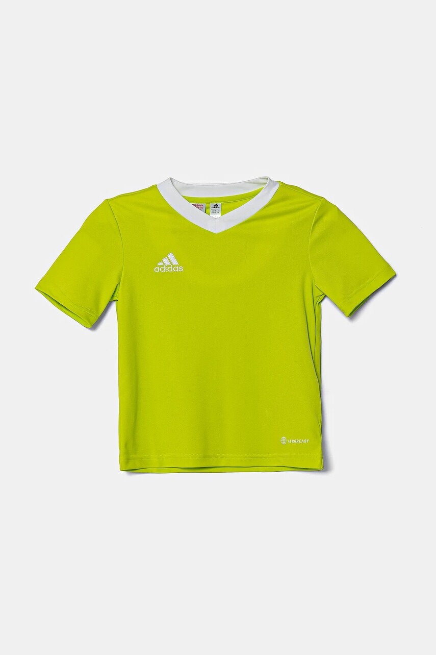Detské tričko adidas Performance zelená farba, s nášivkou, HC5079