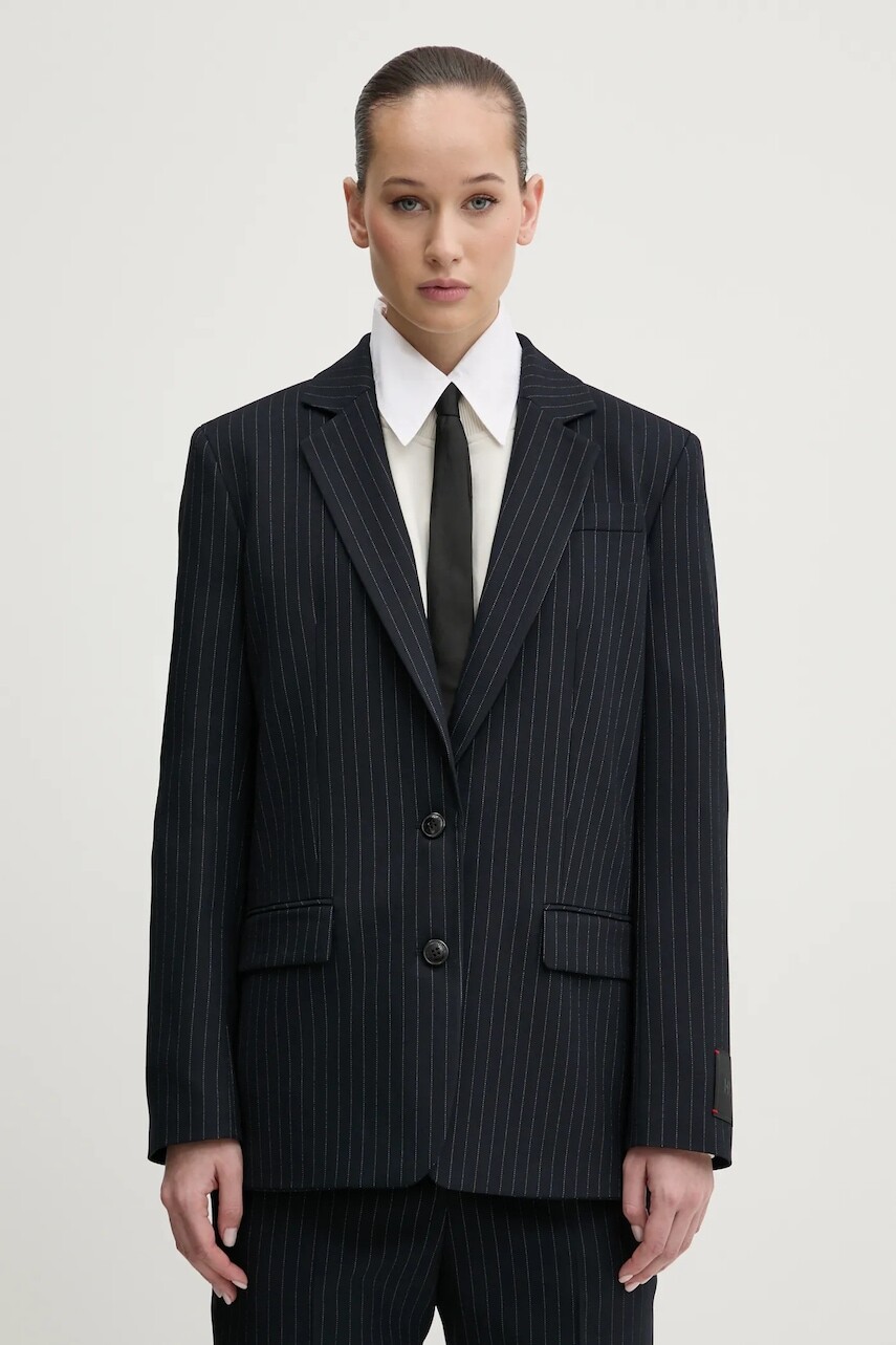 Sako HUGO tmavomodrá farba, jednoradové, vzorované, 50533842