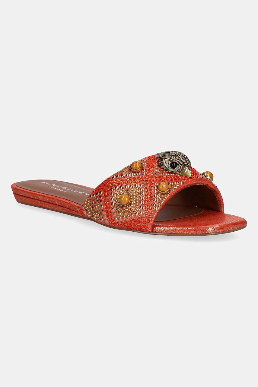 Šľapky Kurt Geiger London Kensington Flat Jewel dámske, oranžová farba, 4368855609