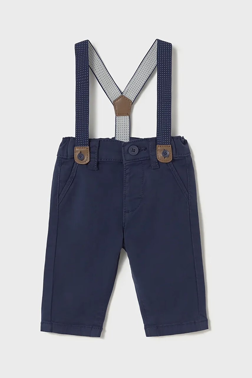Detské bavlnené nohavičky Mayoral Newborn tmavomodrá farba, jednofarebné, 1561