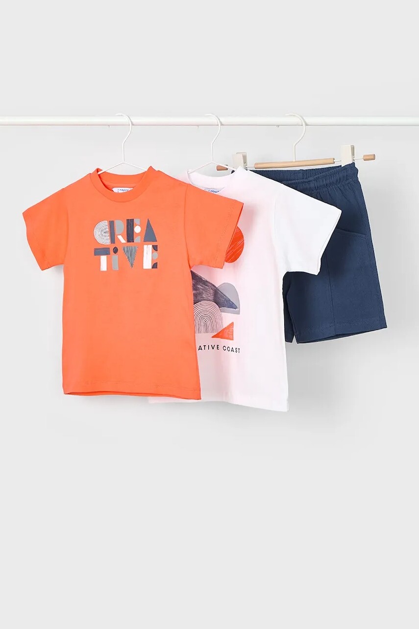 Detská bavlnená súprava Mayoral oranžová farba, 3602